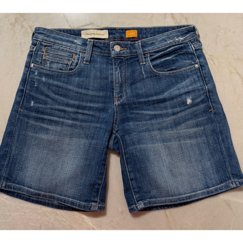 Pilcro and the Letterpress‎ Denim Shorts Womens 27 Medium Wash Distressed Blue